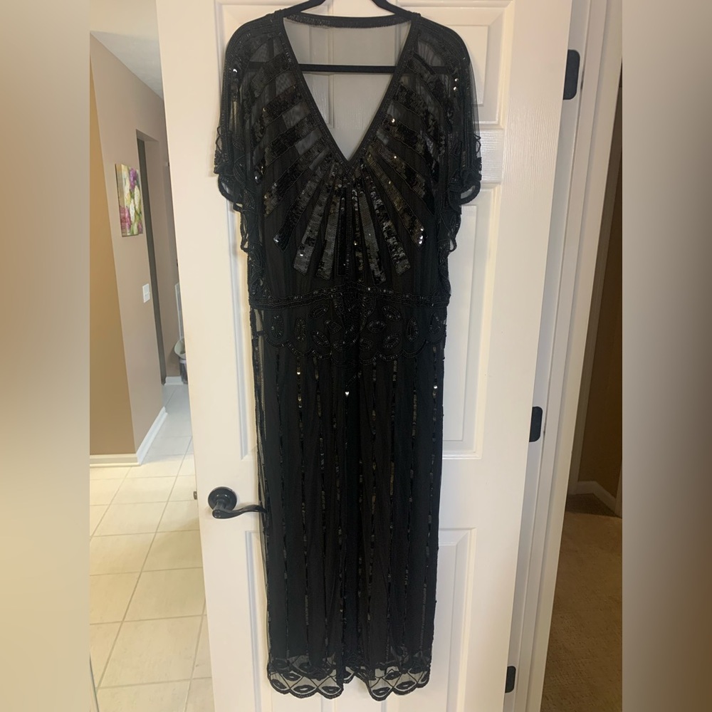 Gorgeous sequin/beaded black special occasion dress.